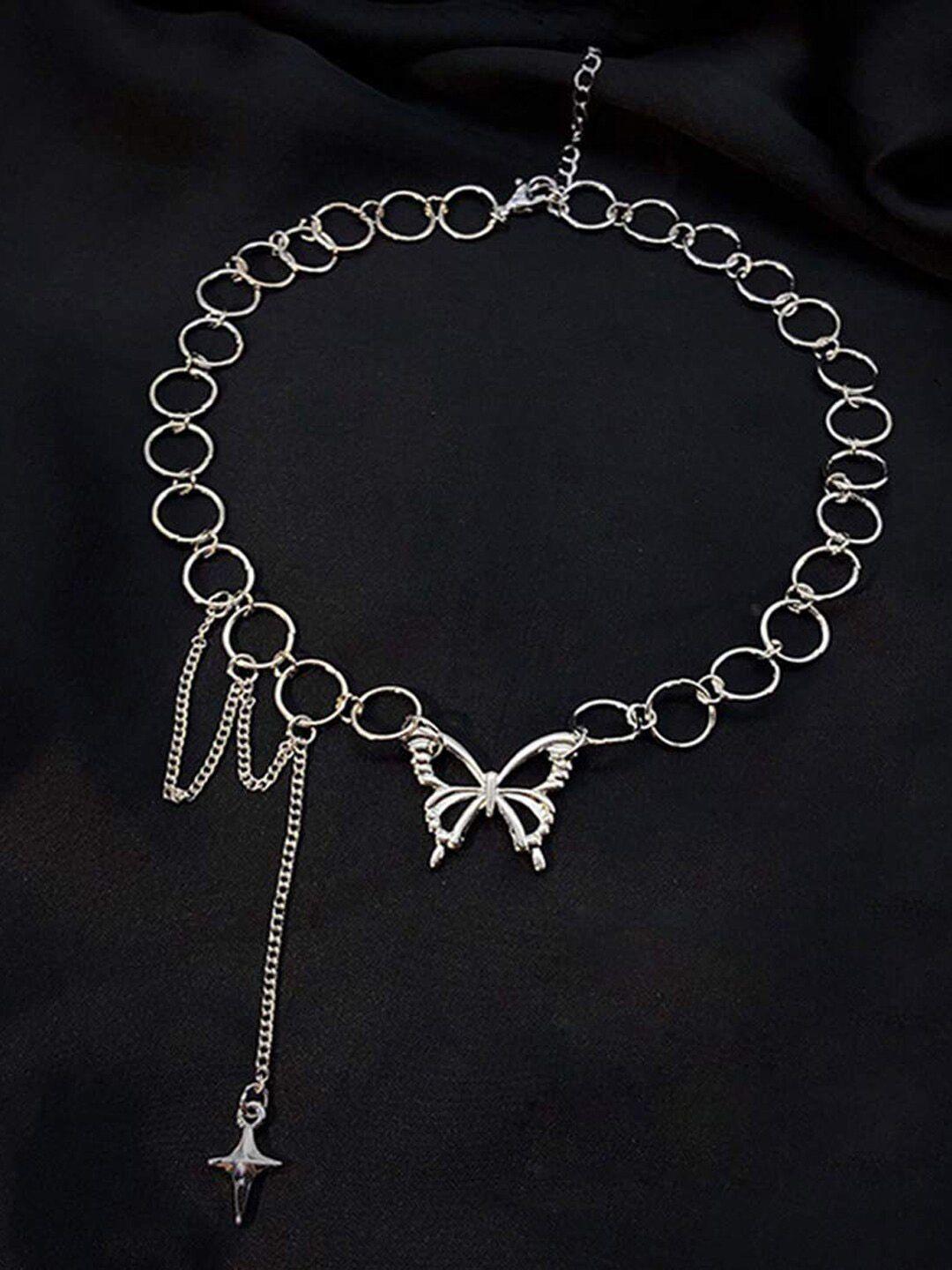 krelin silver-toned silver-plated choker necklace