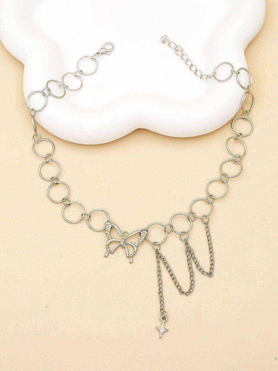 krelin silver-toned silver-plated choker necklace