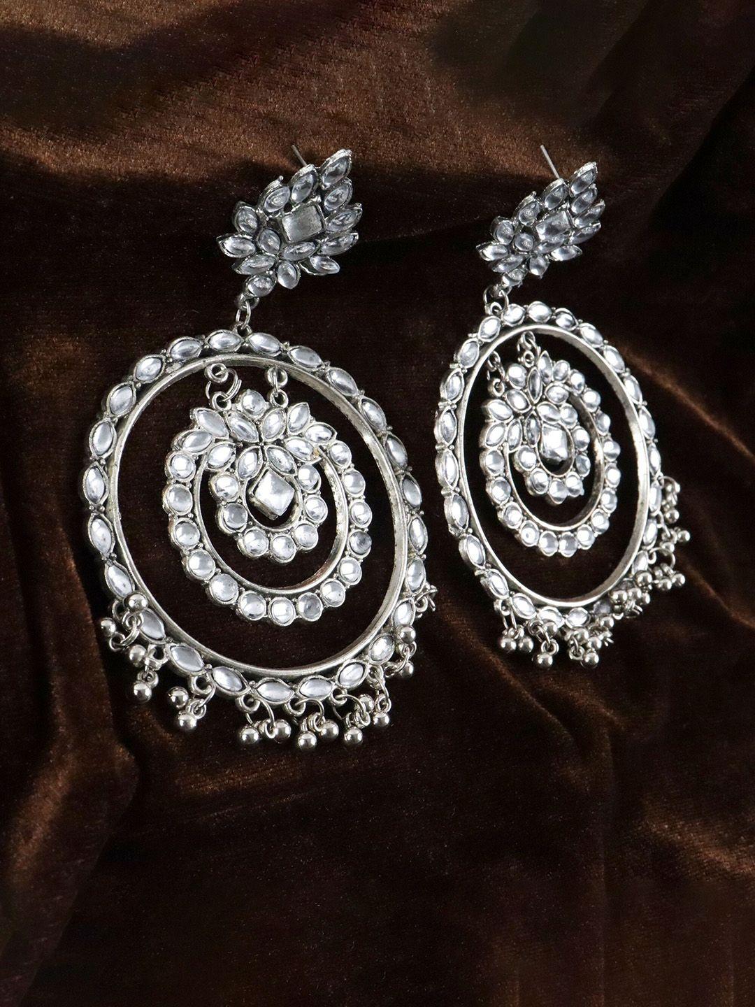 krelin sterling silver circular drop earrings