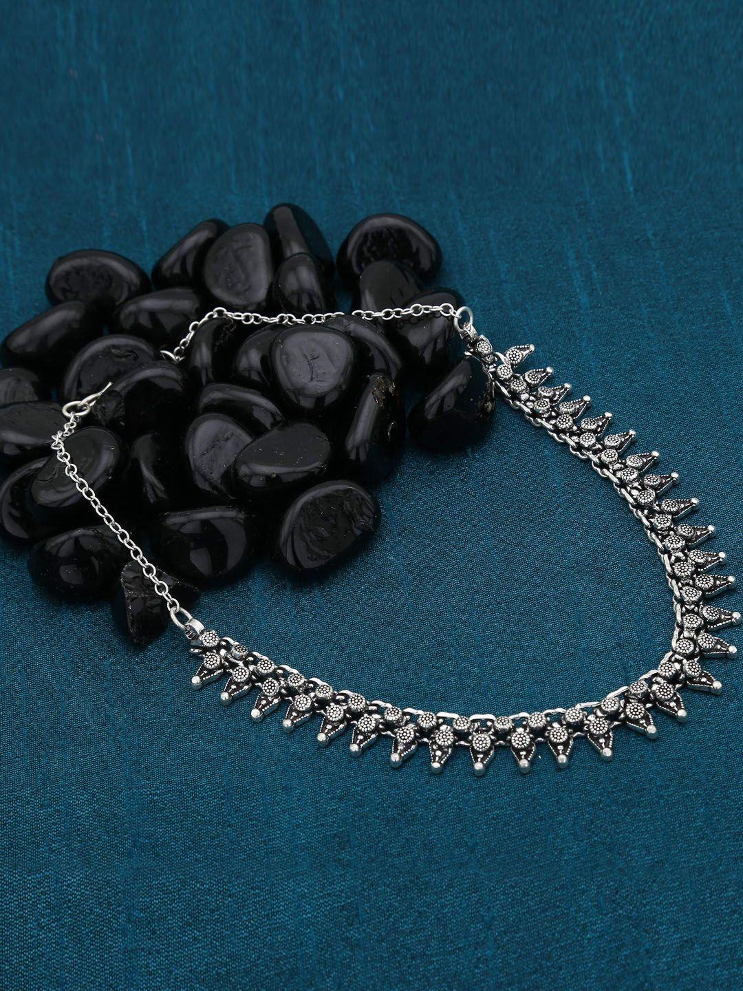 krelin women silver-plated german silver oxidised necklace