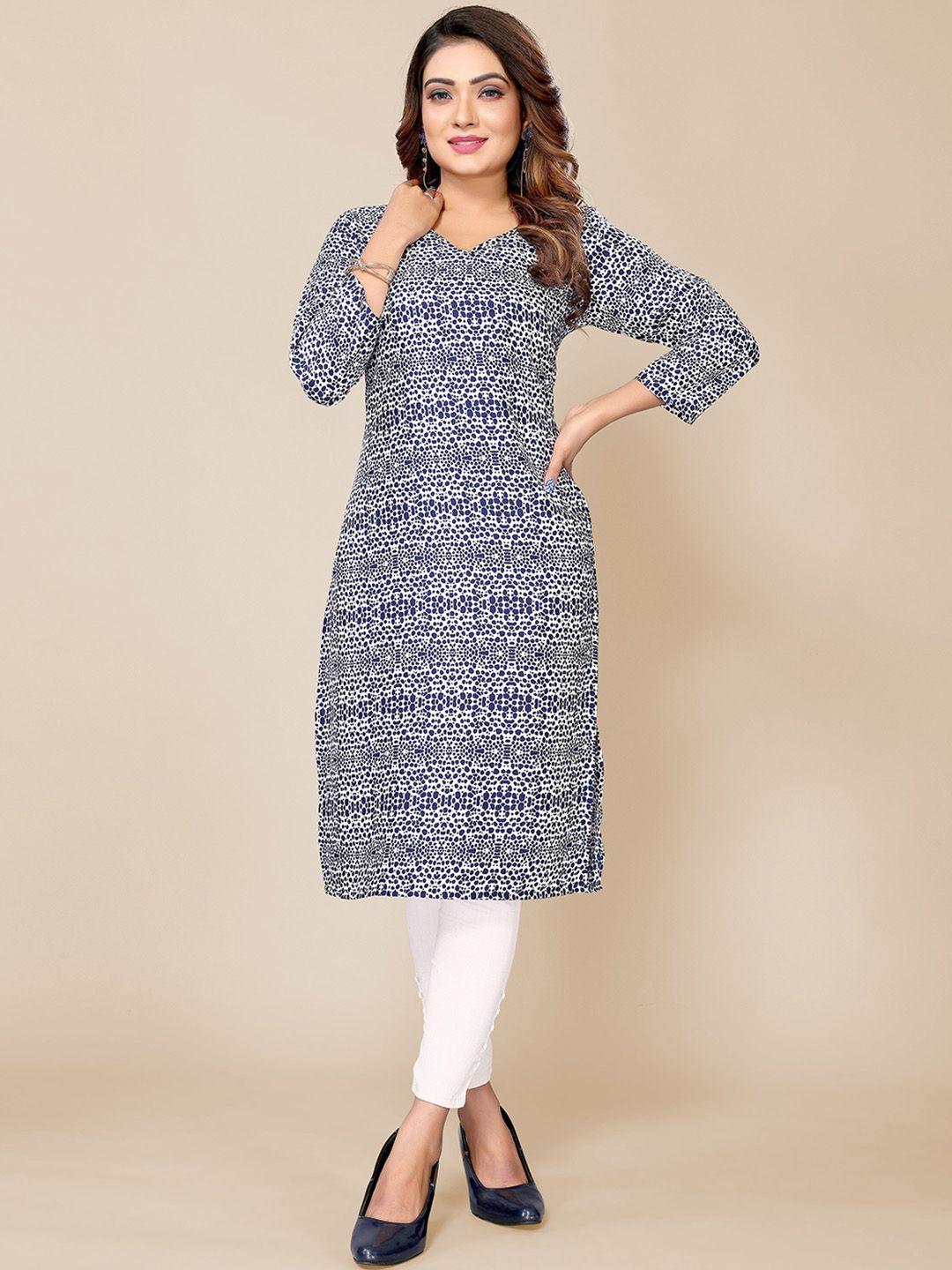 krimmple abstract printed straight kurta