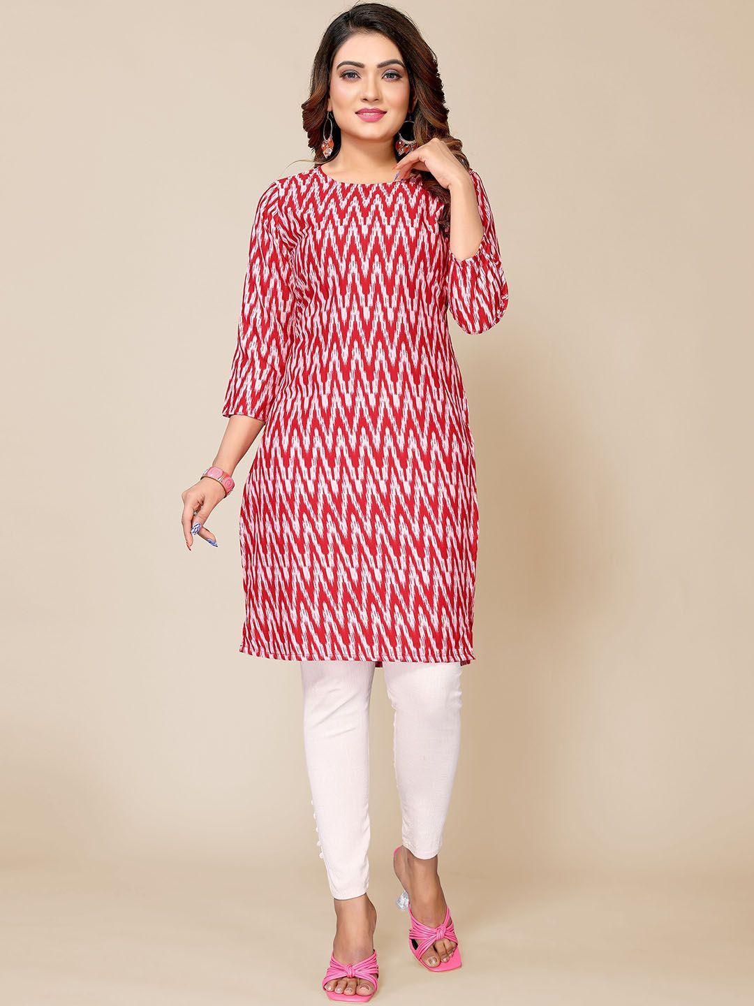 krimmple chevron printed straight kurta