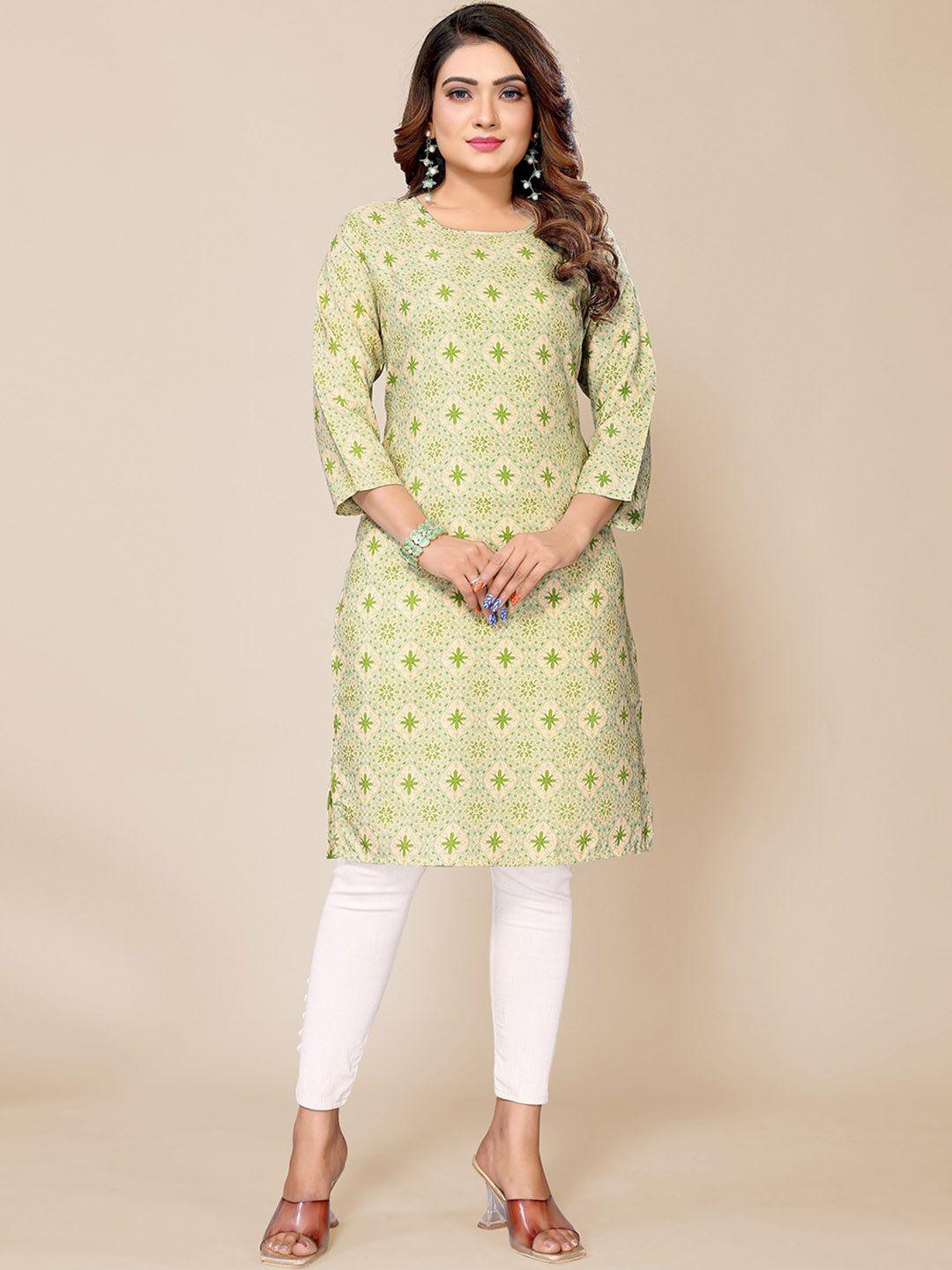 krimmple ethnic motifs printed straight kurta