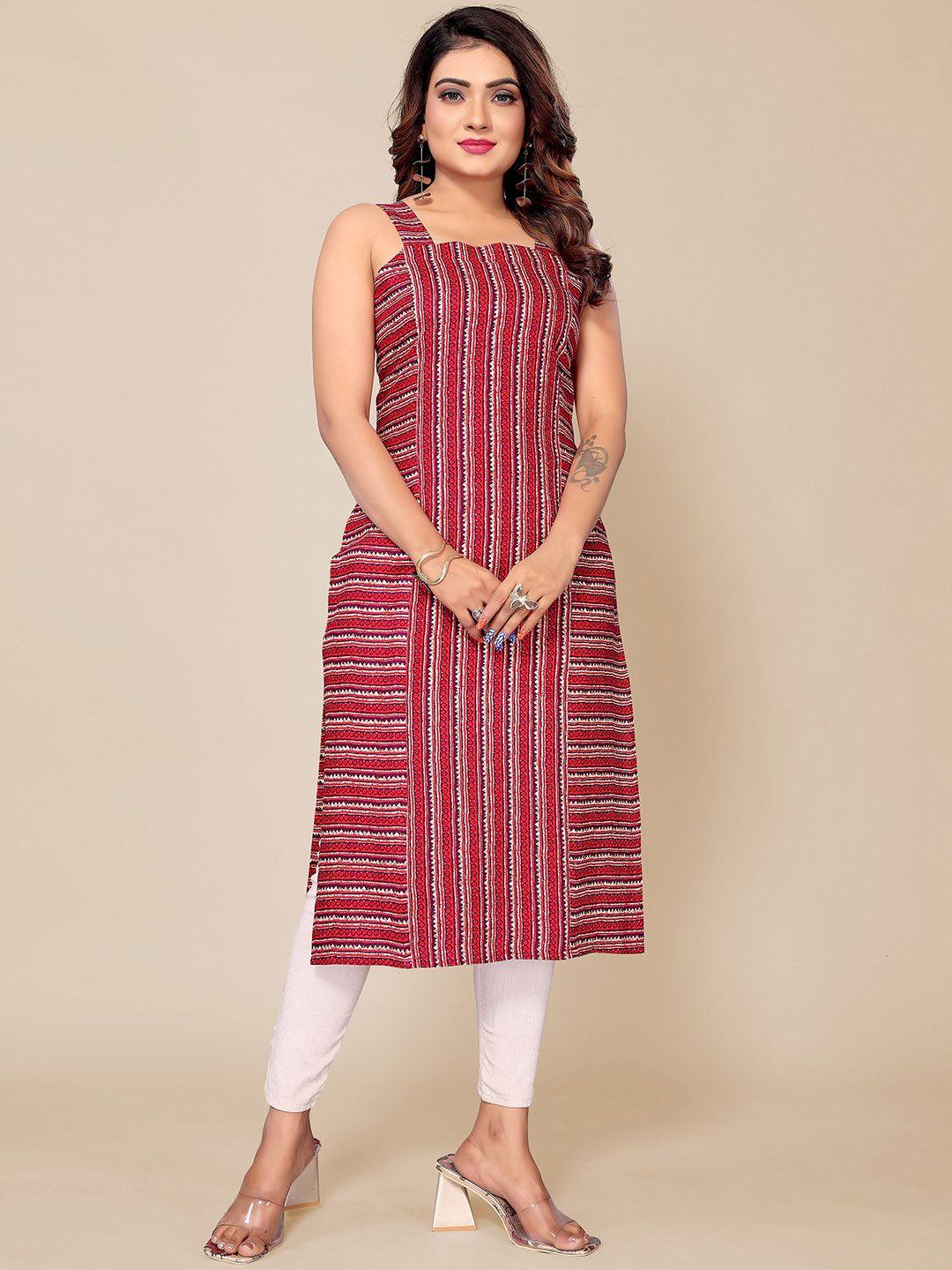 krimmple ethnic motifs printed straight kurta