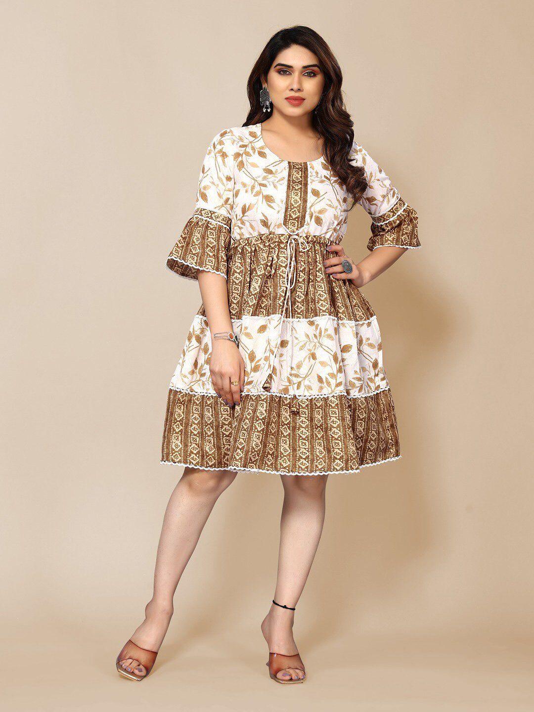 krimmple floral printed ethnic dress