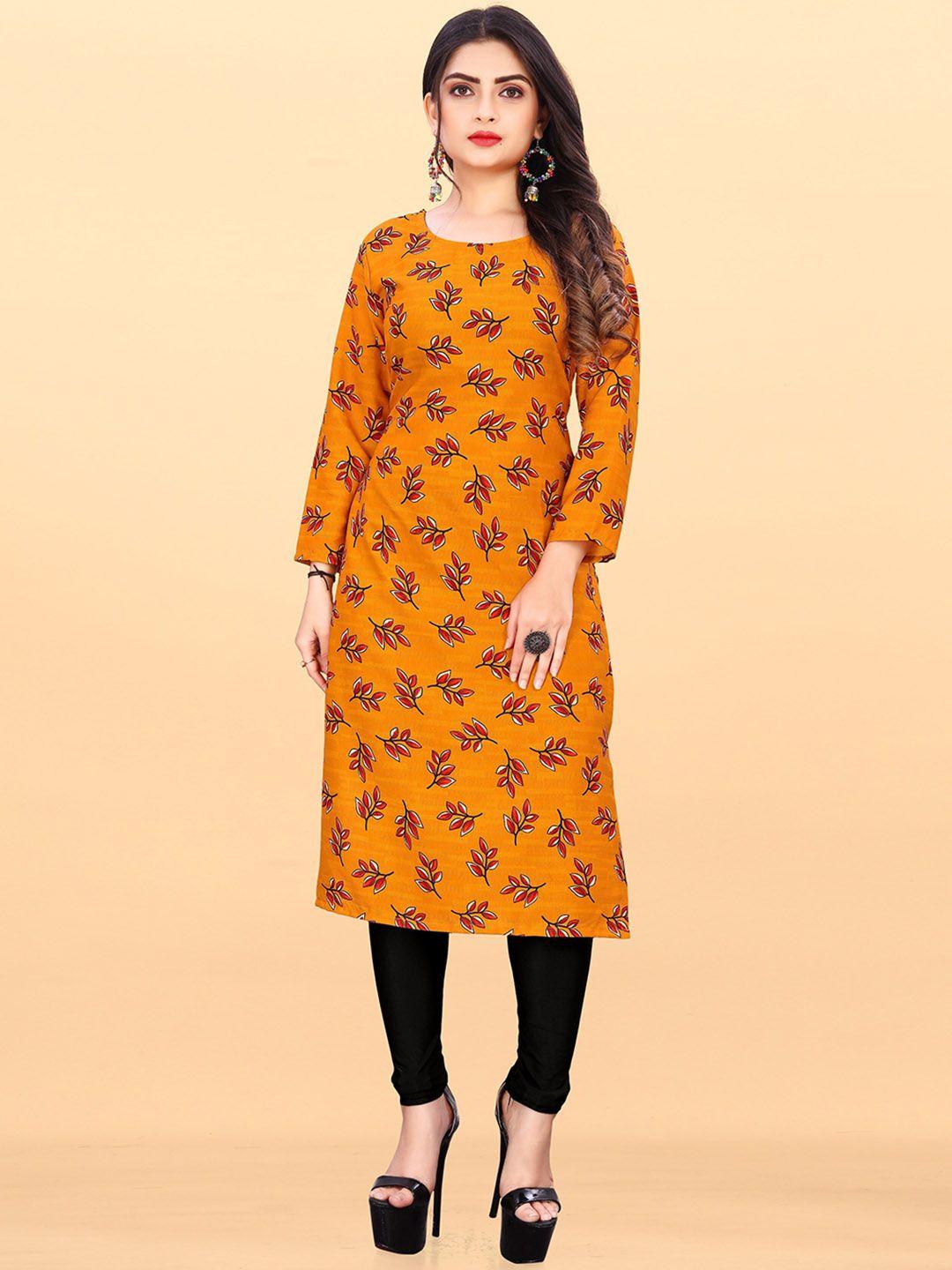 krimmple floral printed straight kurta