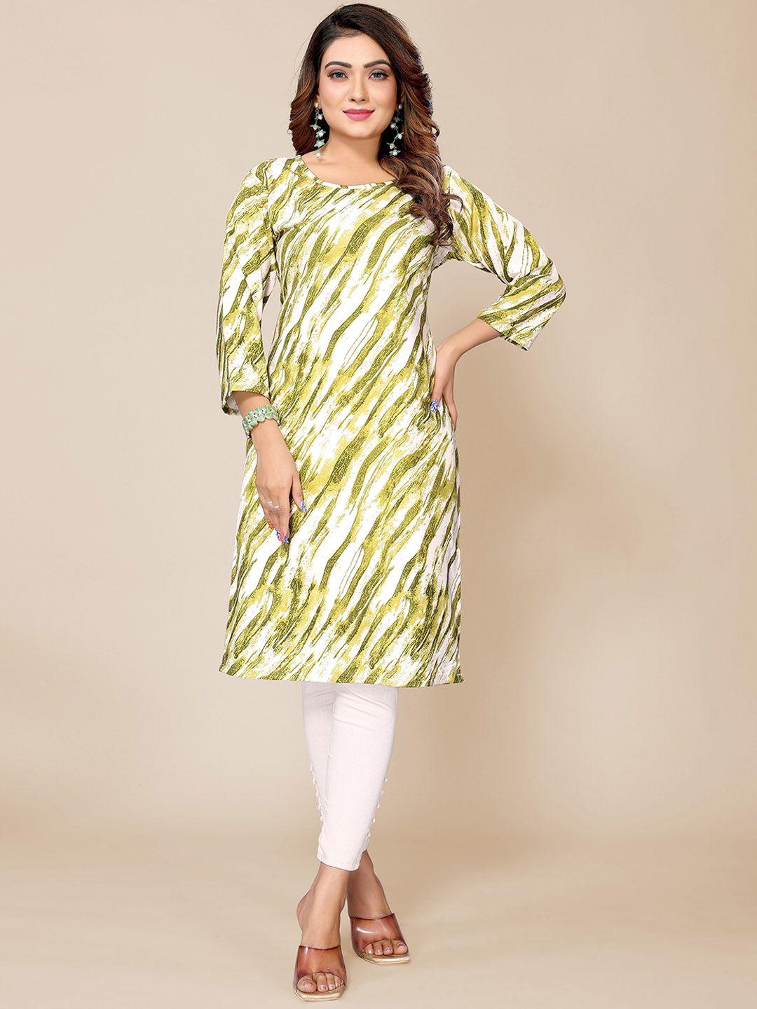 krimmple leheriya printed boat neck straight kurta