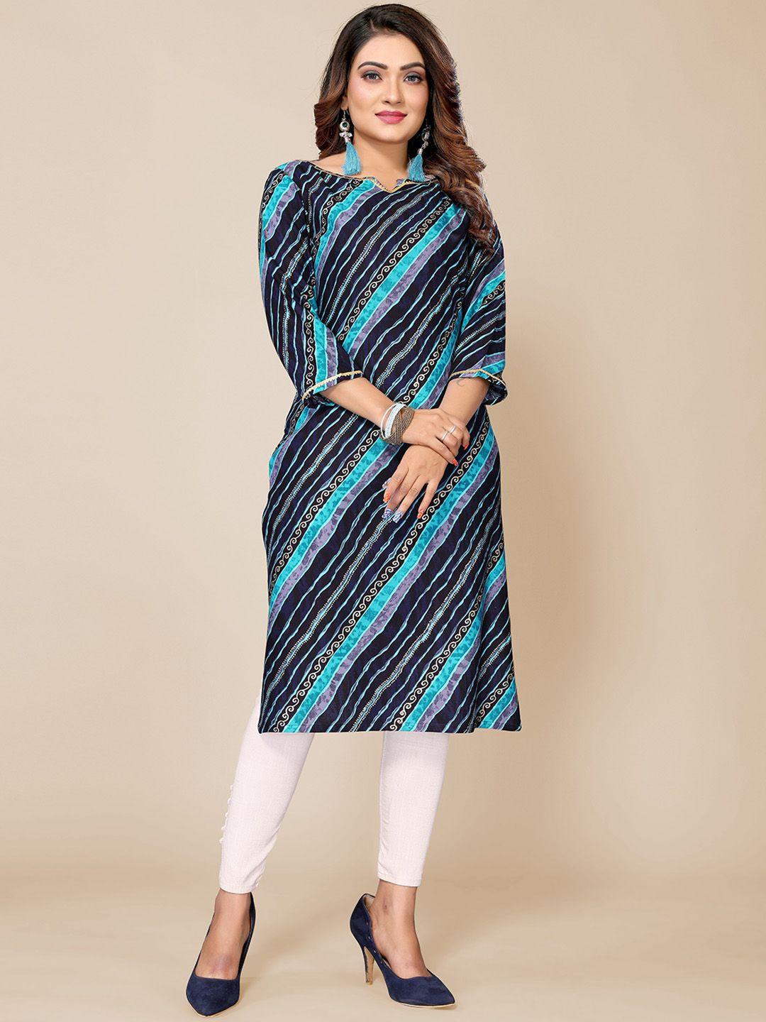 krimmple leheriya printed kurta