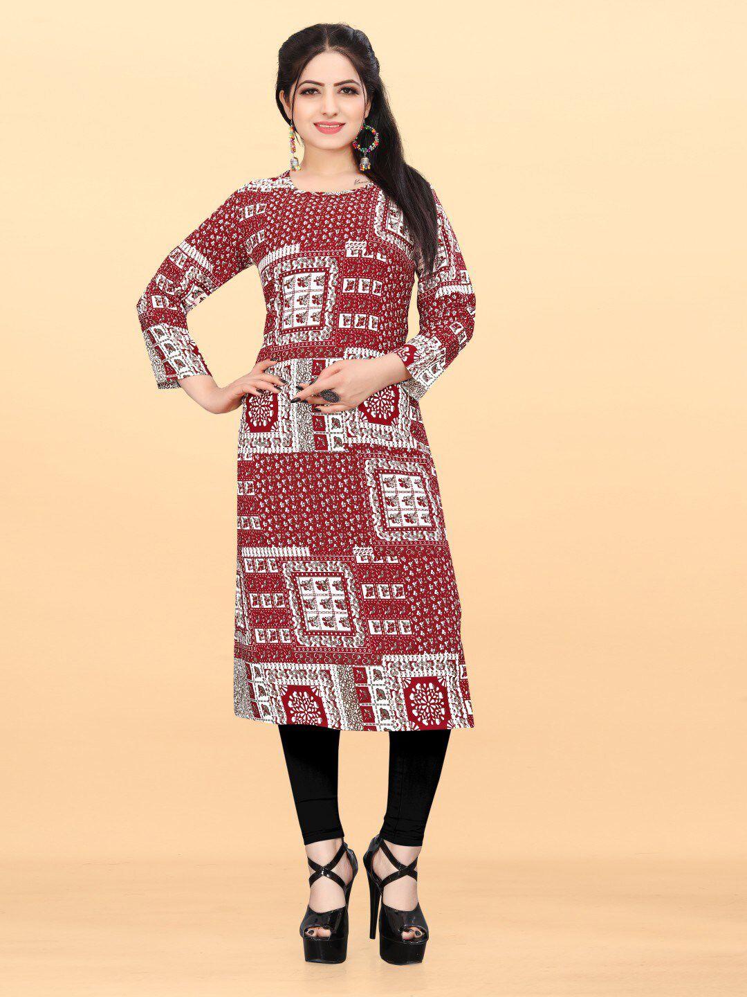 krimmple printed straight kurta