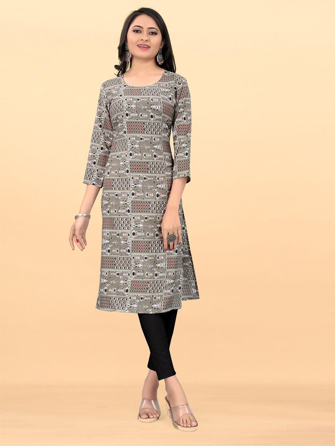 krimmple printed straight kurta