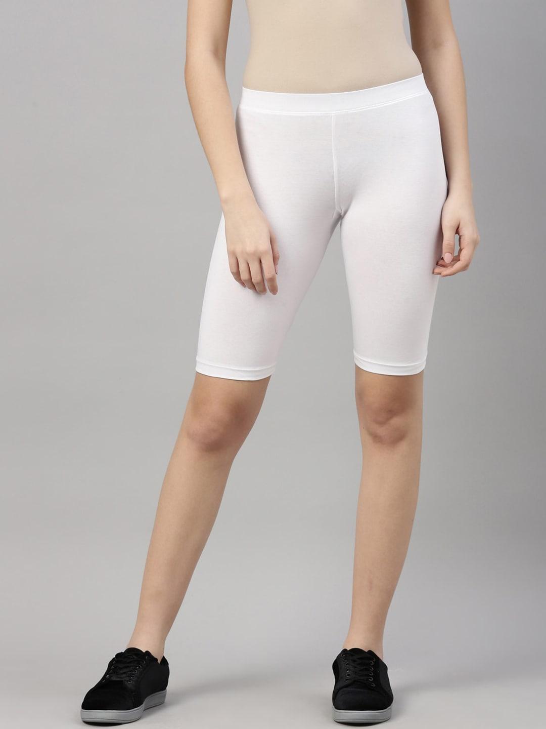 kryptic women white slim fit regular shorts