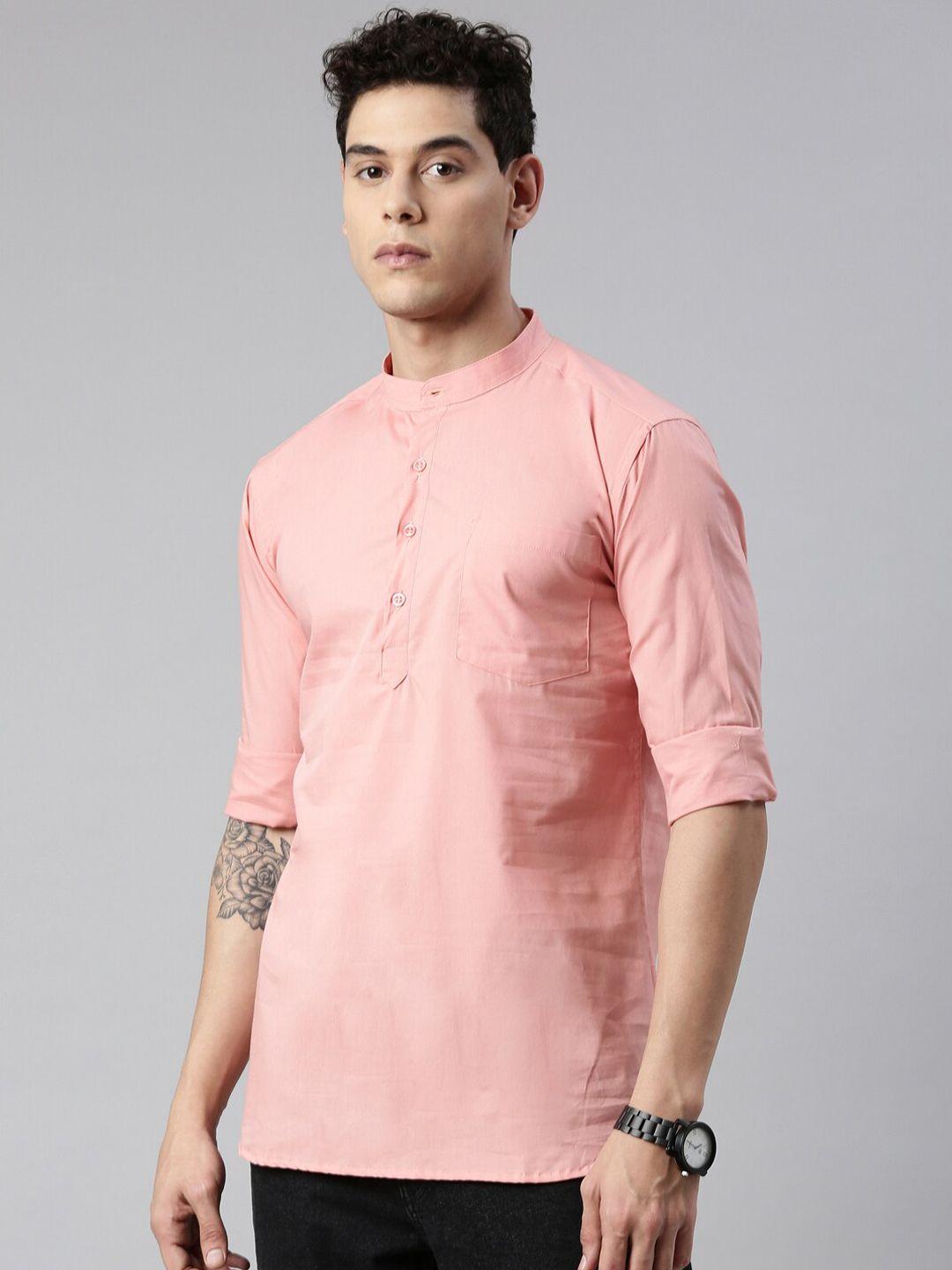 kryptic band collar pure cotton short kurta