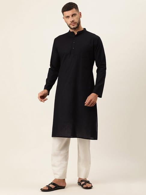 kryptic black mandarin collar kurta