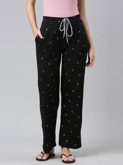 kryptic black printed lounge pants