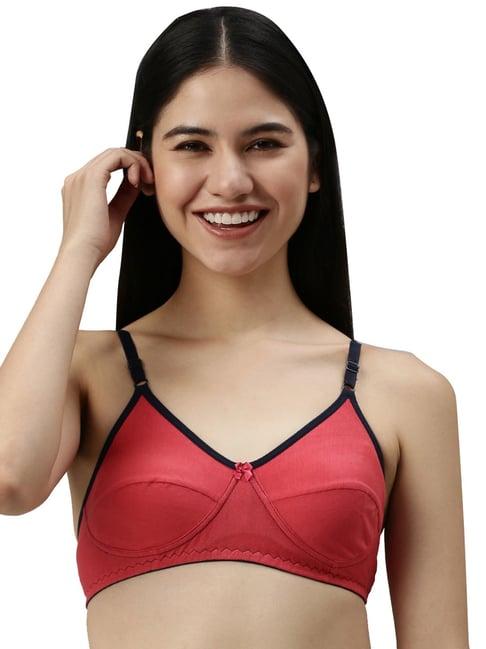 kryptic dark coral cotton medium coverage bralette bra