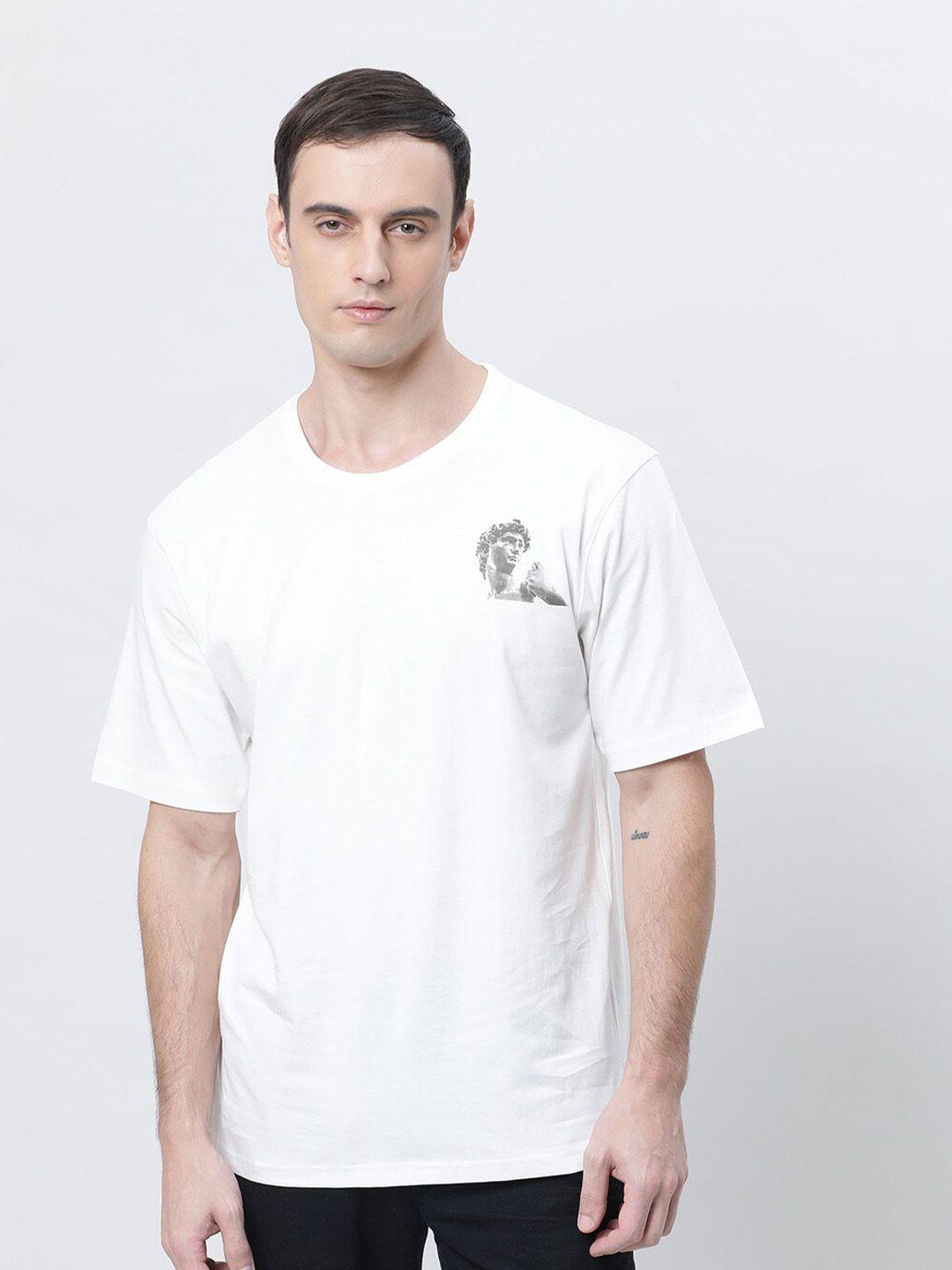 kryptic graphic printed round neck pure cotton oversized t-shirt