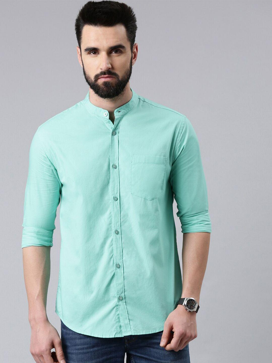 kryptic men green smart cotton casual  shirt