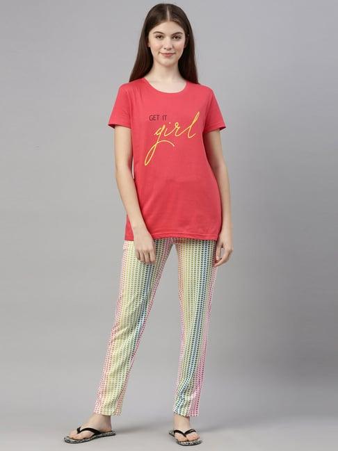kryptic multicolor printed t-shirt with pyjamas