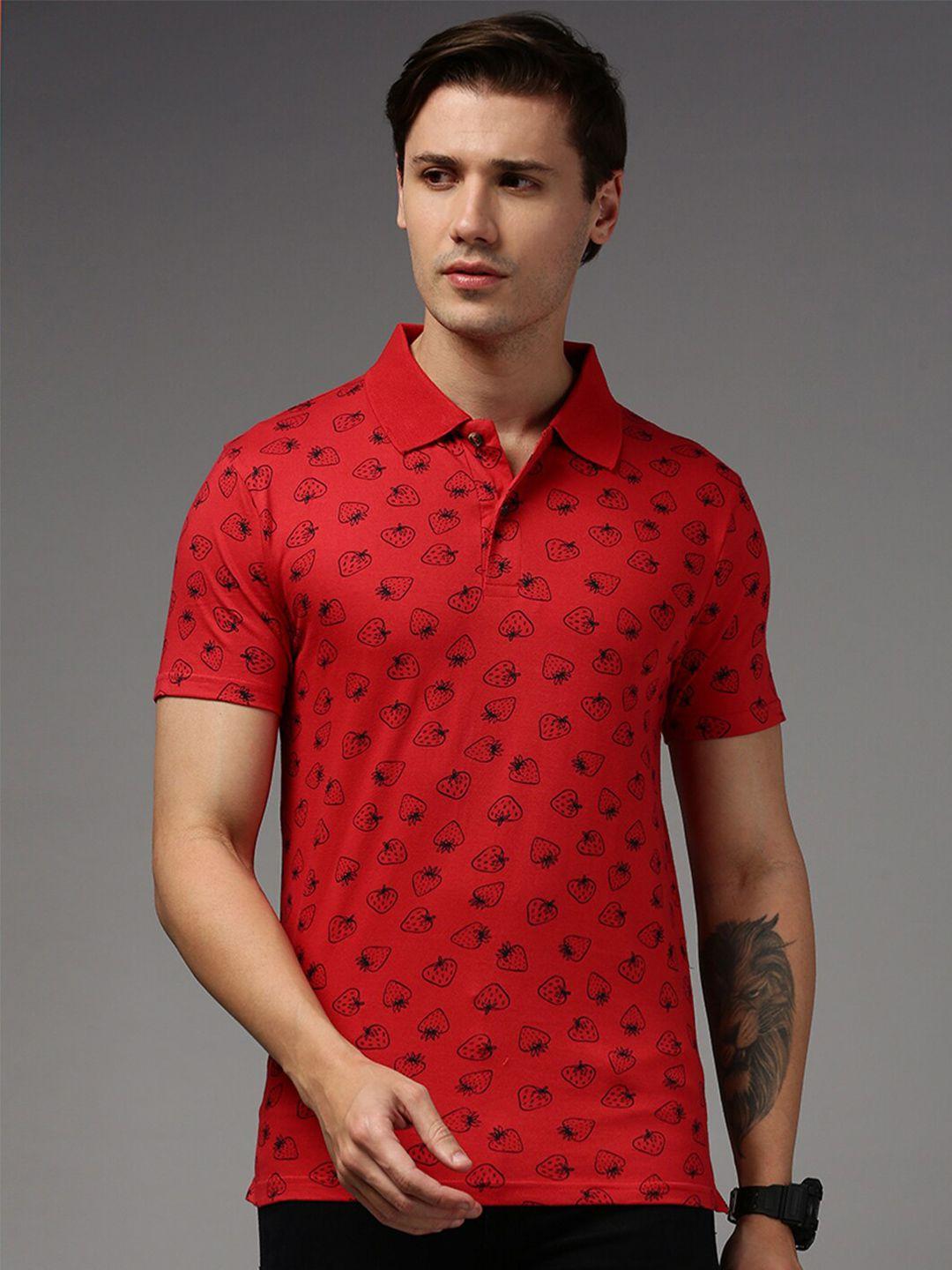 kryptic printed polo collar pure cotton t-shirt