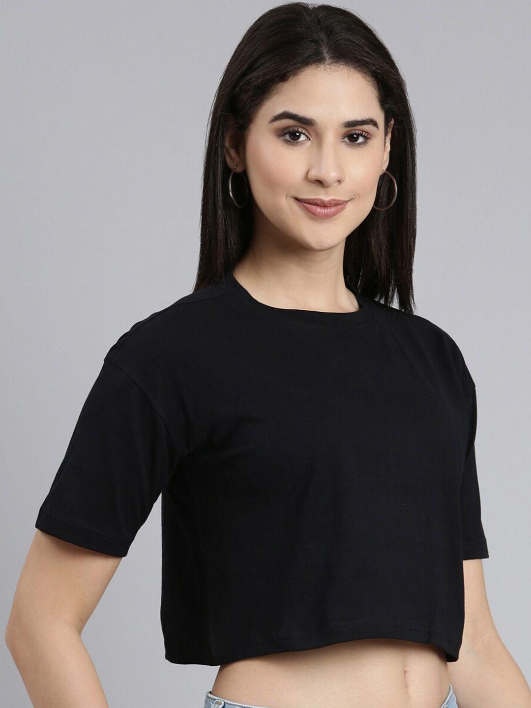 kryptic relaxed fit cropped pure cotton t-shirt