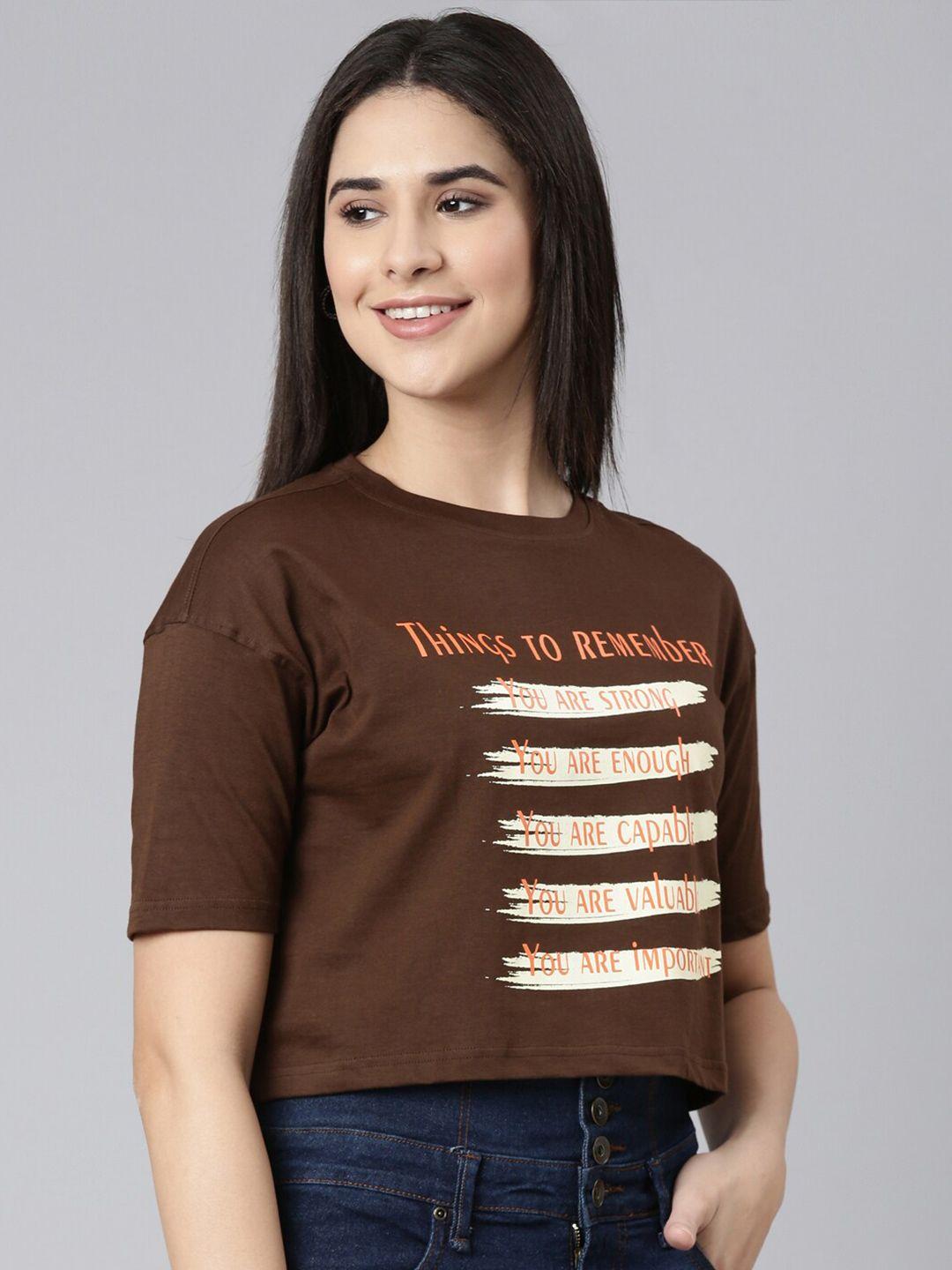 kryptic women brown striped pockets t-shirt