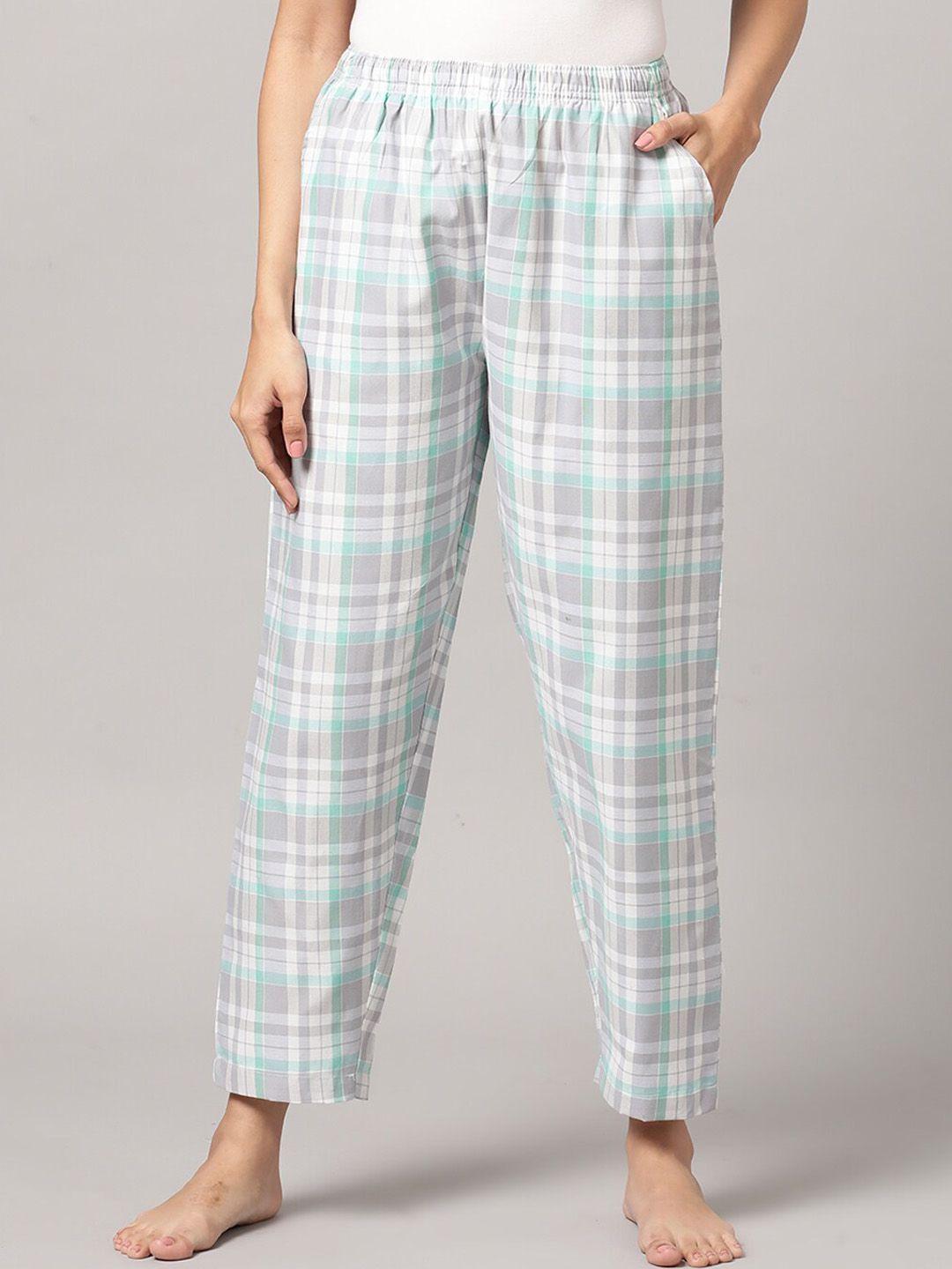 kryptic women checked pure cotton breathable lounge pants