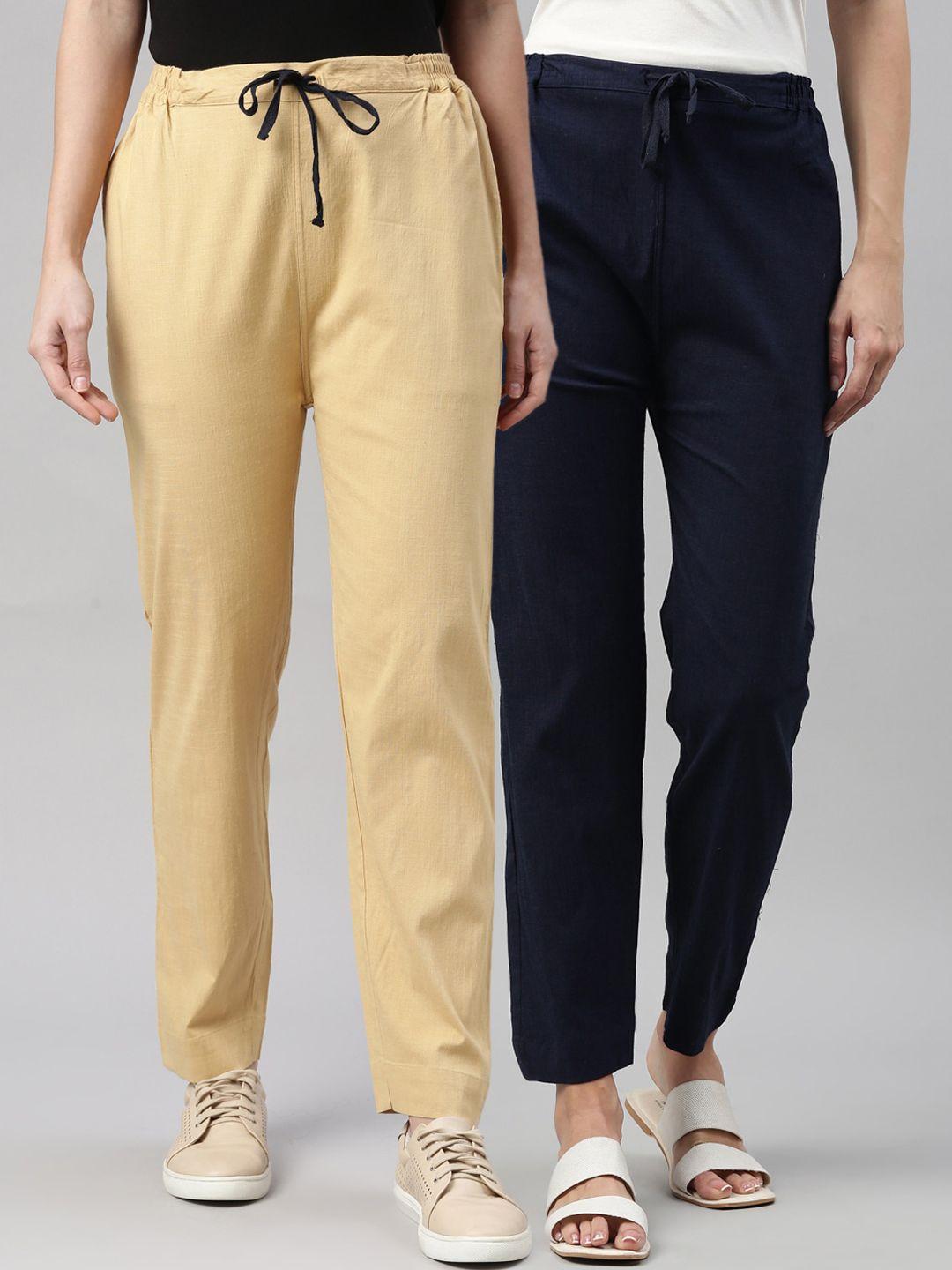 kryptic women cream-coloured trousers