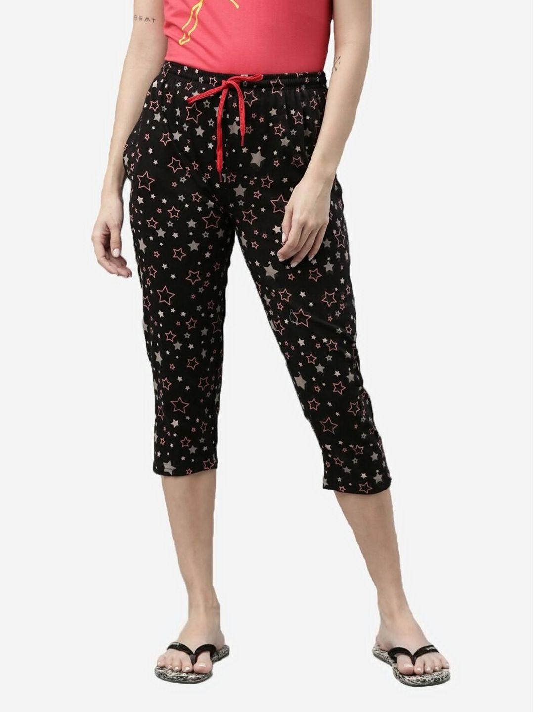 kryptic women printed cotton lounge capris