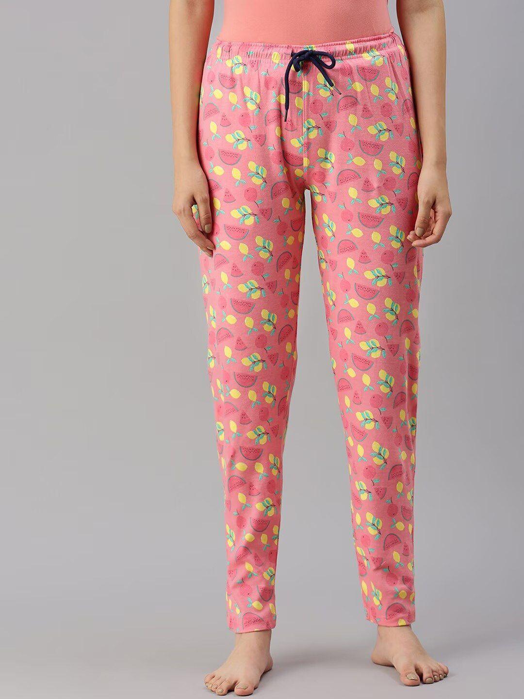 kryptic women printed cotton lounge pants