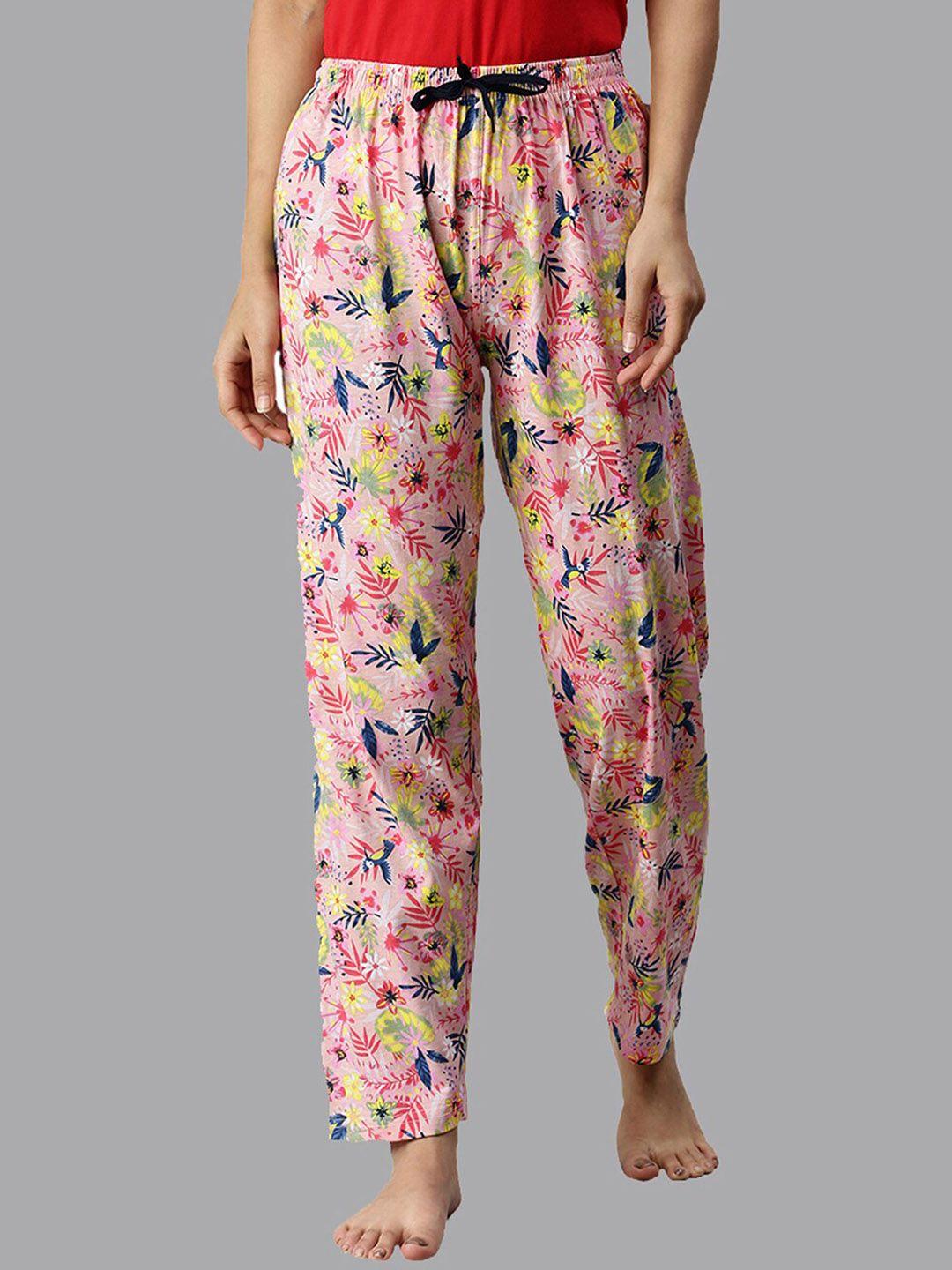 kryptic women printed pure cotton lounge pants