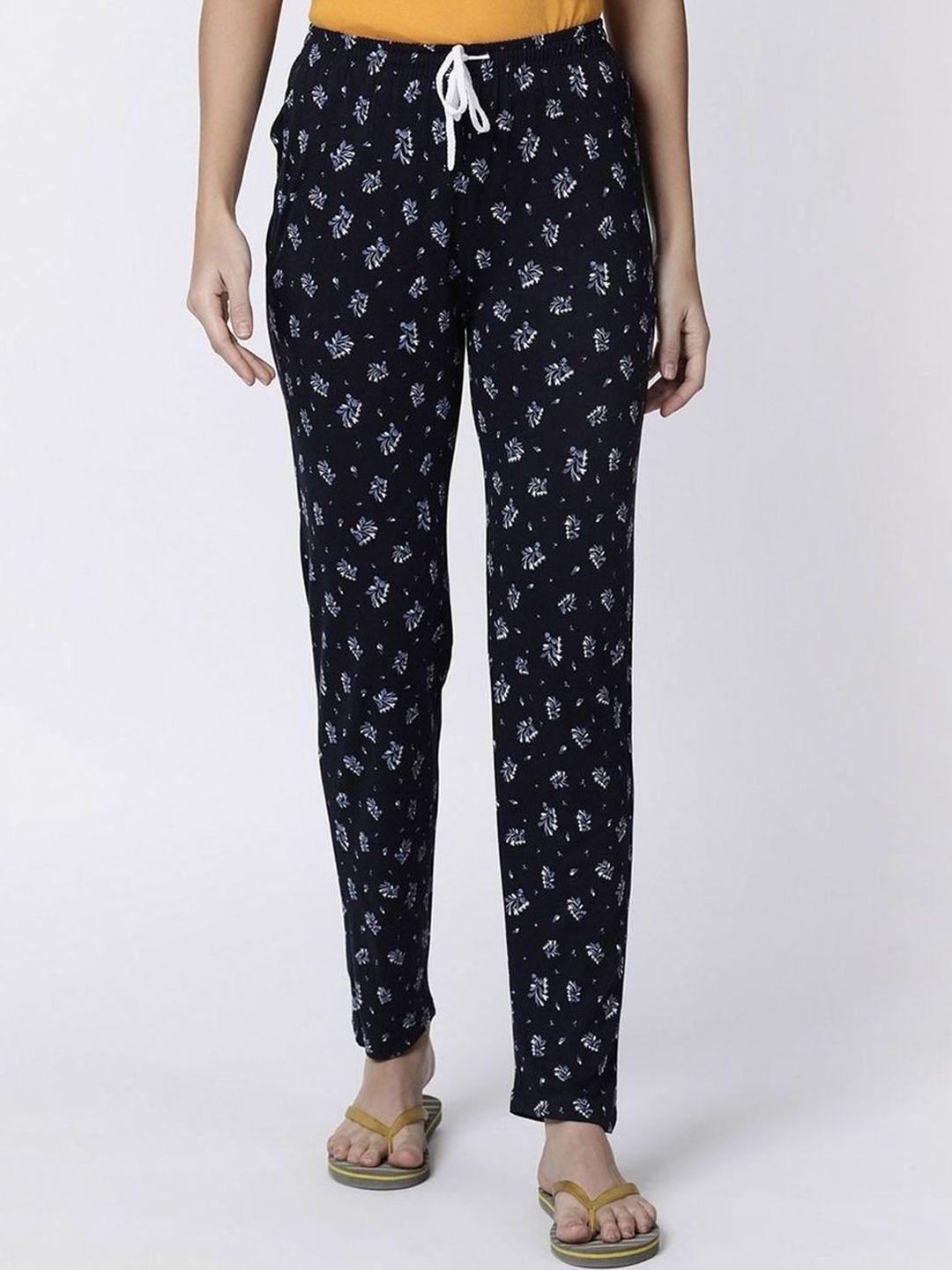 kryptic women printed pure cotton lounge pants