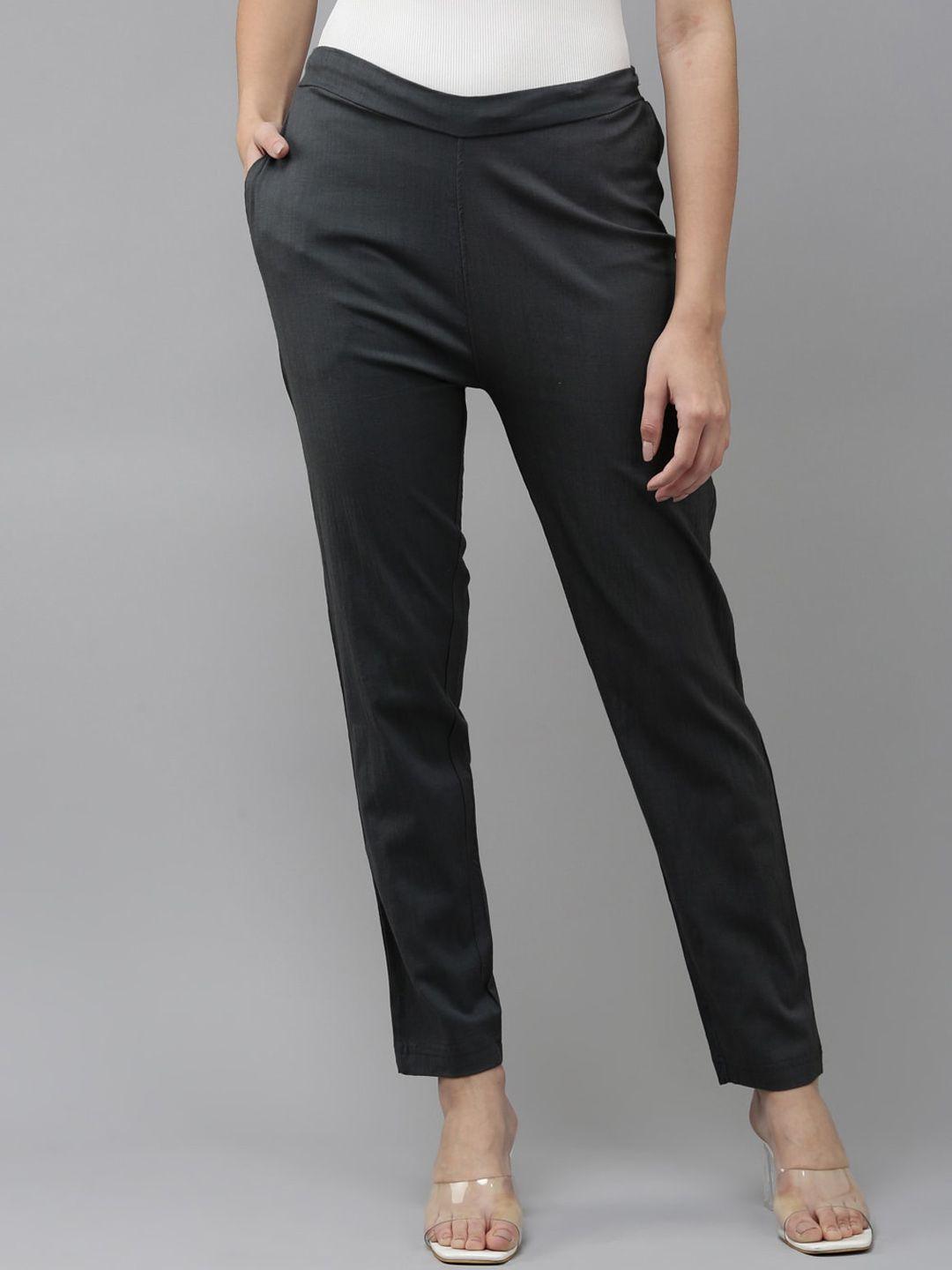 kryptic women smart regular fit trousers