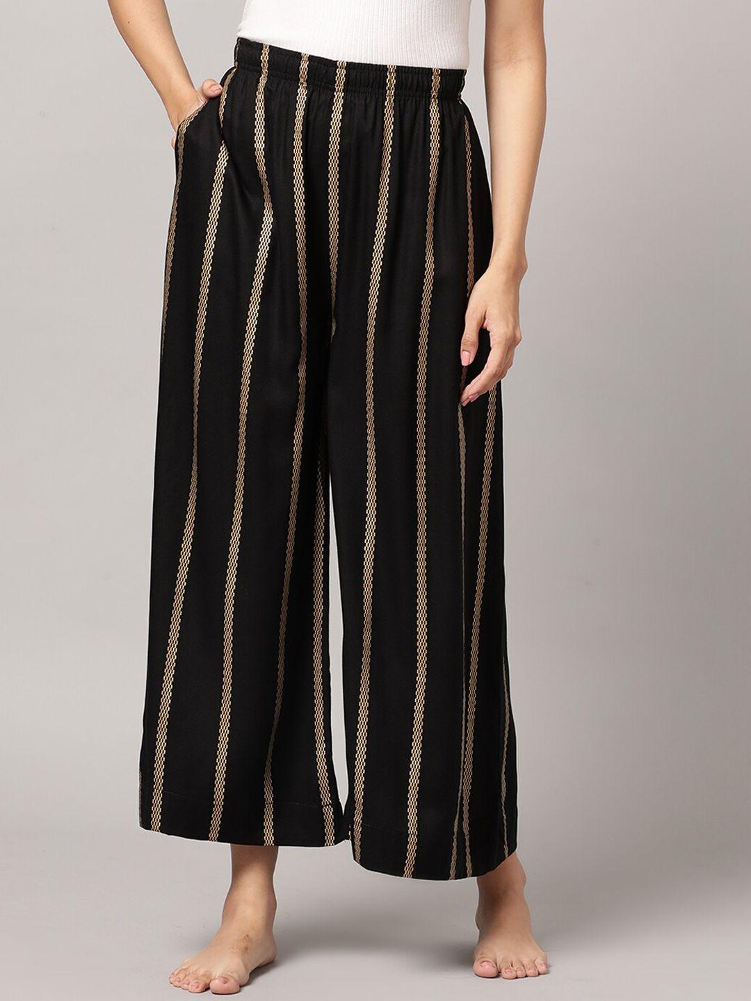 kryptic women striped mid rise lounge pants