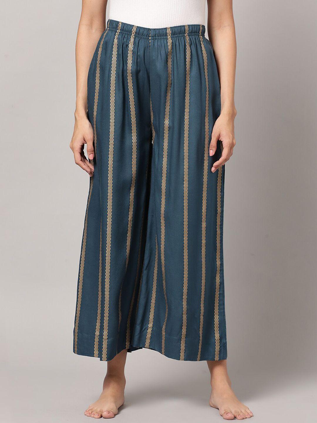 kryptic women striped mid rise lounge pants