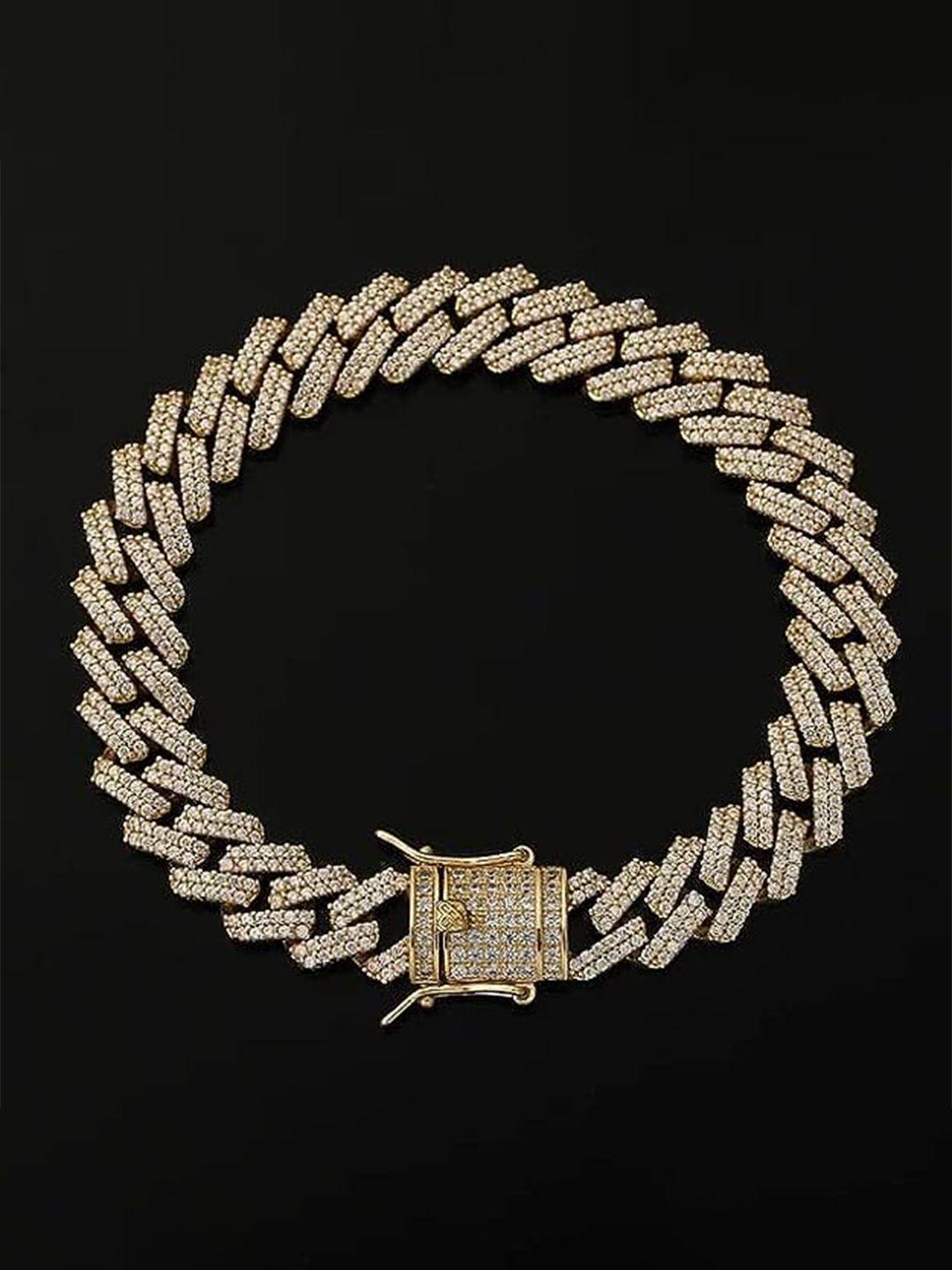 krystalz cubic zirconia gold-plated link bracelet