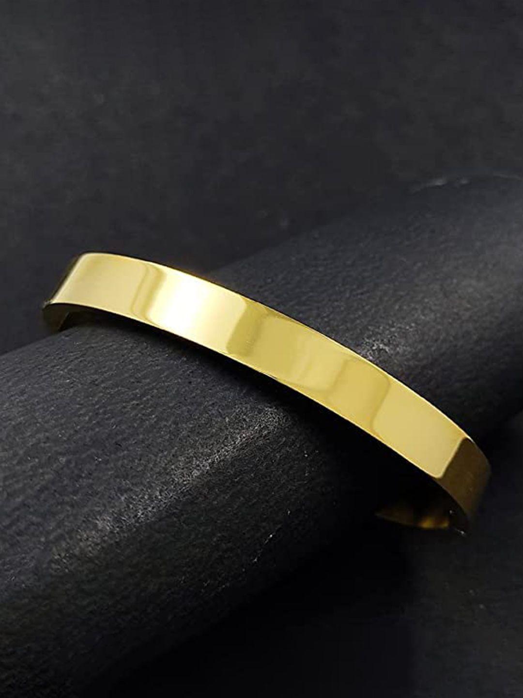 krystalz mens gold-plated kada bracelet
