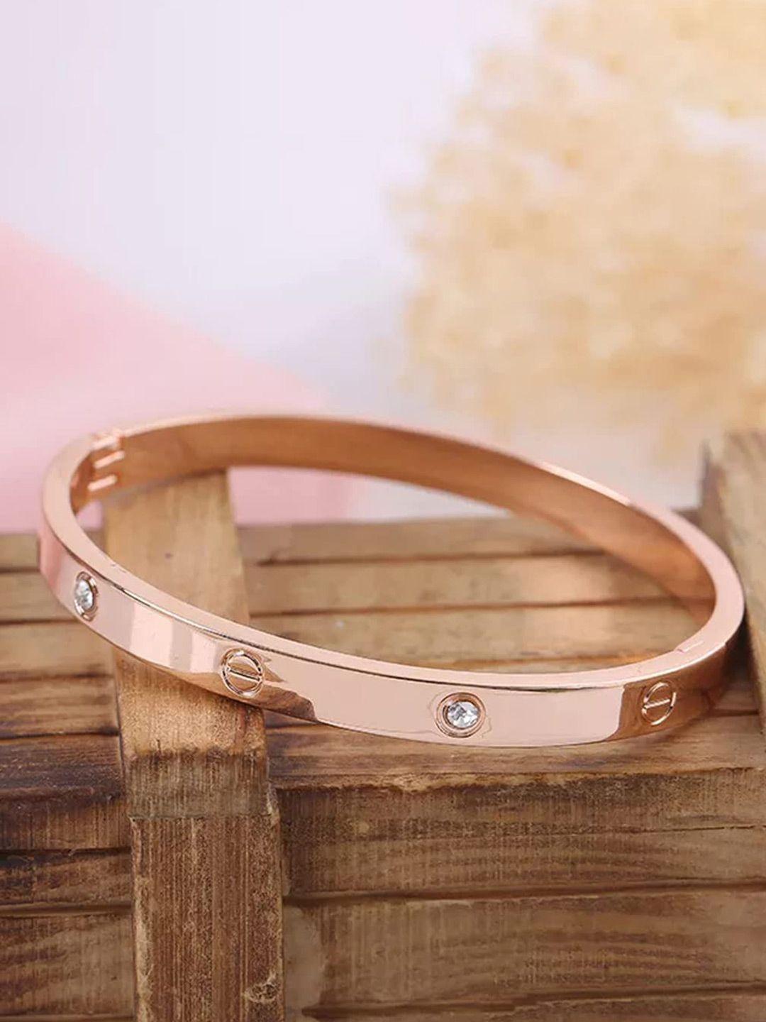 krystalz rose gold-plated kada bracelet