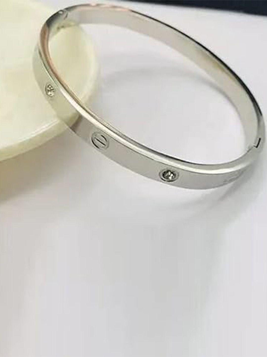 krystalz silver-plated kada bracelet