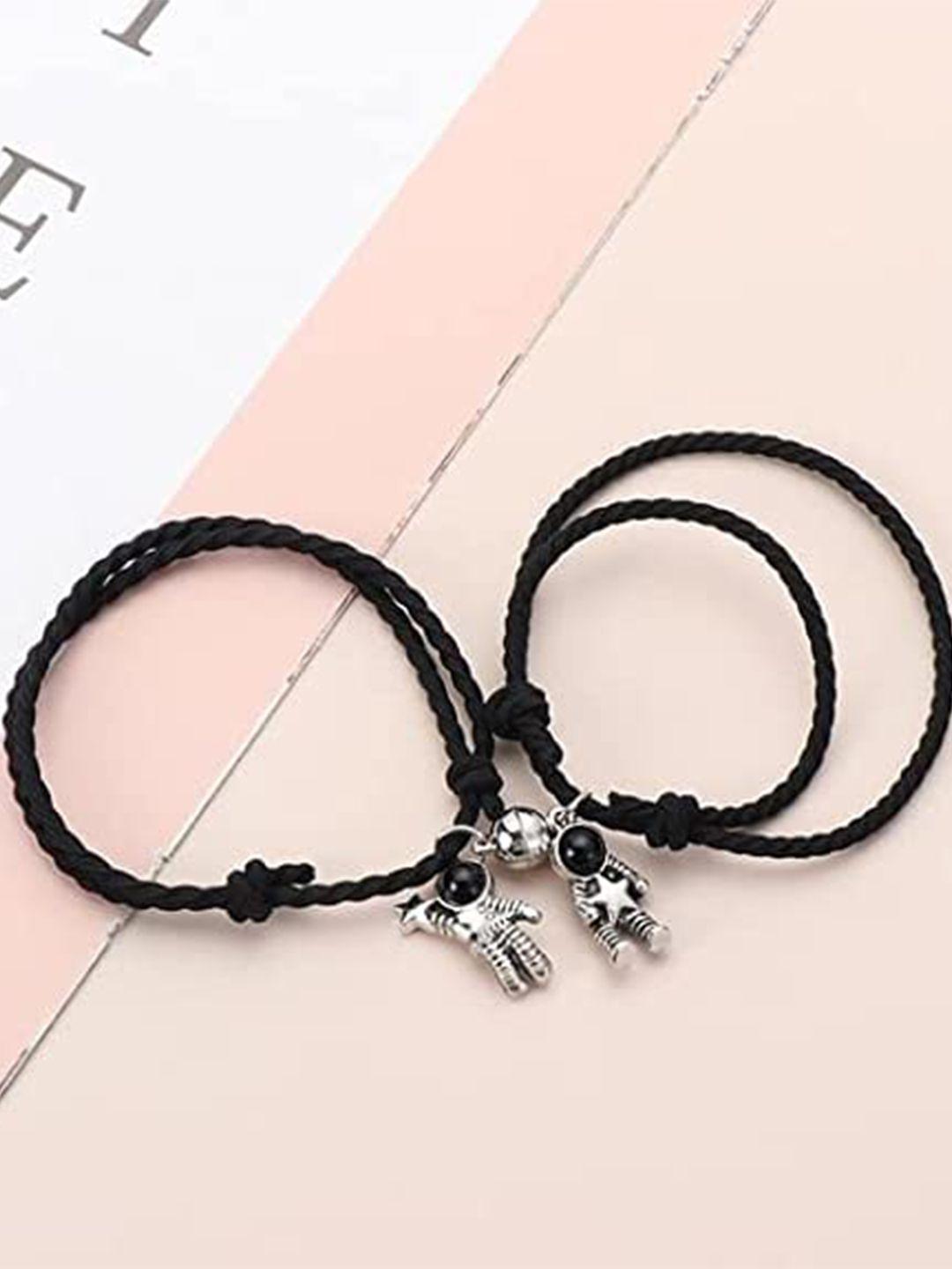 krystalz unisex 2 black charm bracelet