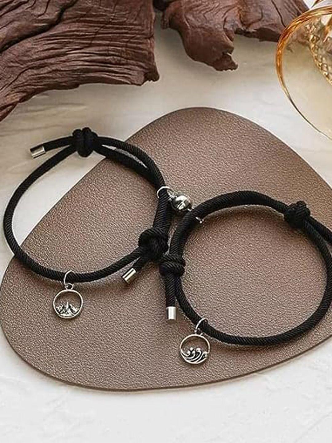 krystalz unisex 2 black charm bracelet