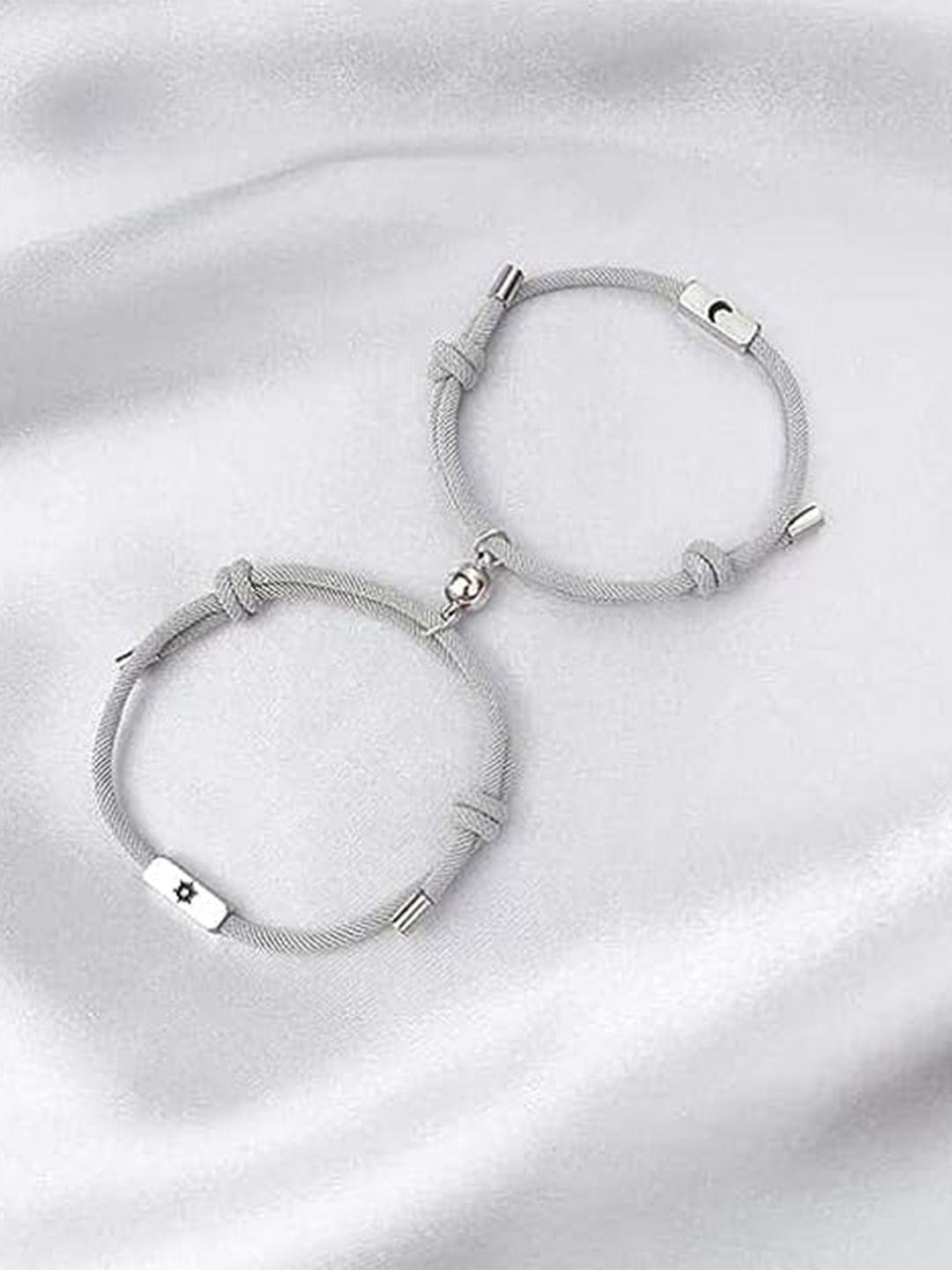krystalz unisex 2 grey charm bracelet