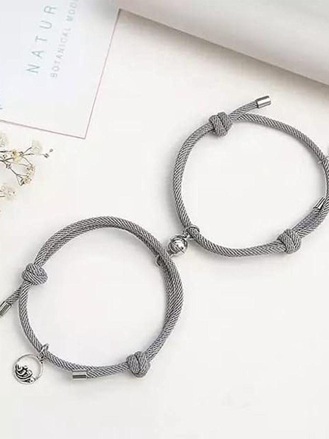 krystalz unisex 2 grey charm bracelet