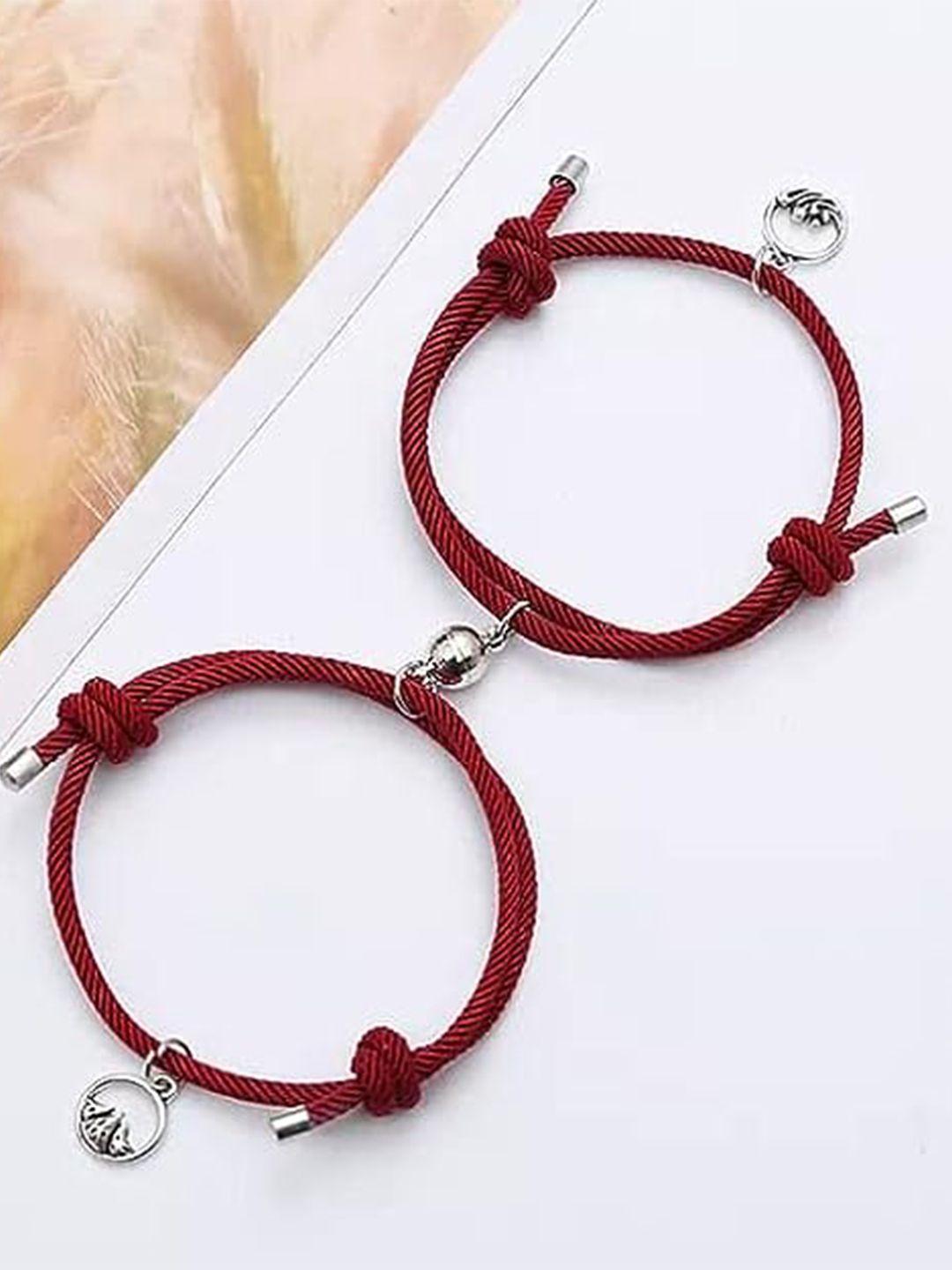 krystalz unisex 2 maroon charm bracelet