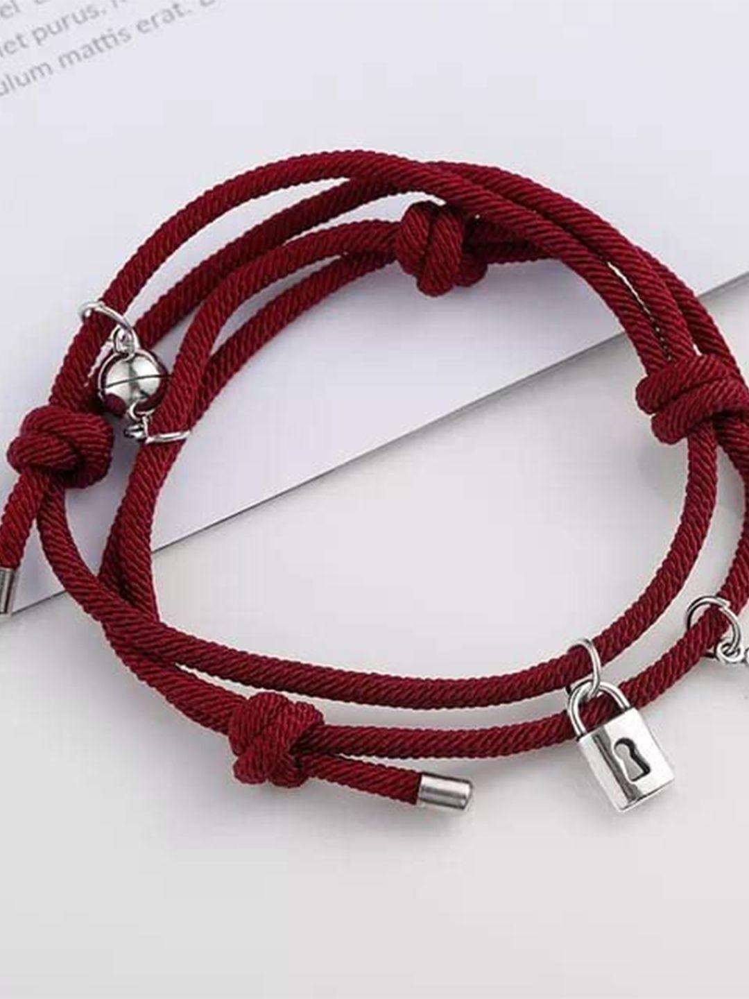 krystalz unisex 2 maroon charm bracelet
