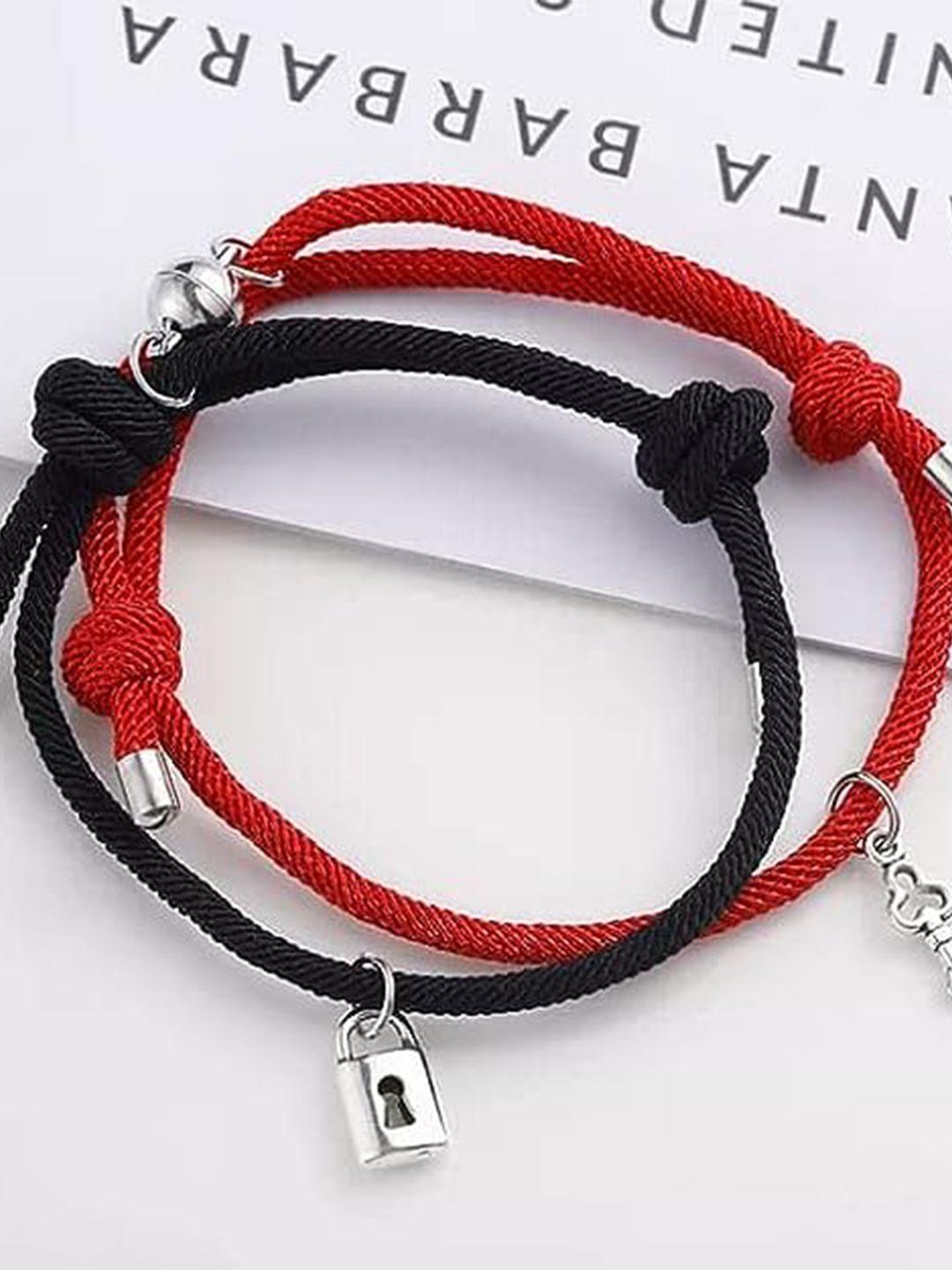 krystalz unisex 2 red & black charm bracelet