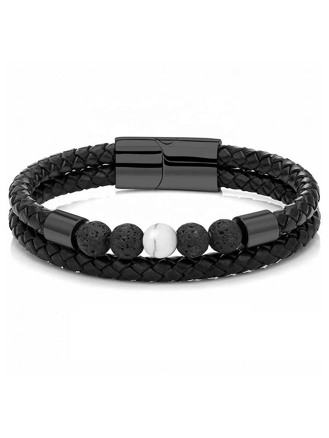 krystalz unisex leather multistrand bracelet