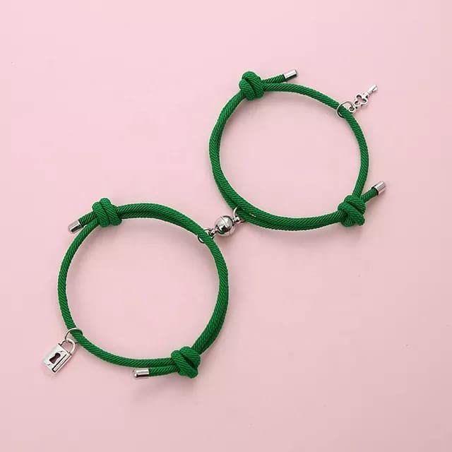 krystalz unisex set of 2 charm couple bracelet