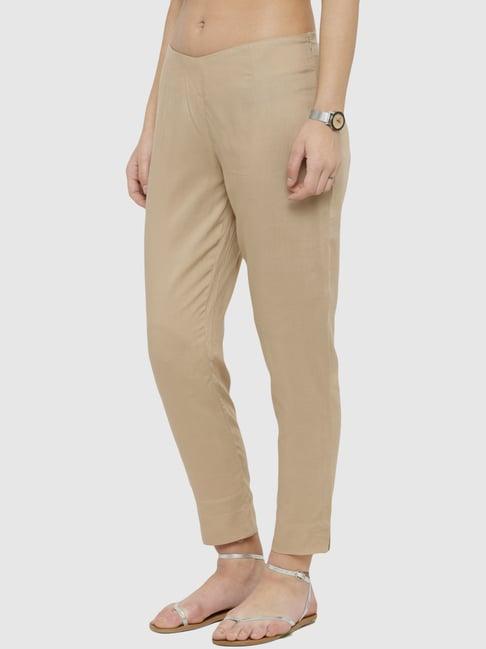 ksut beige regular fit pants