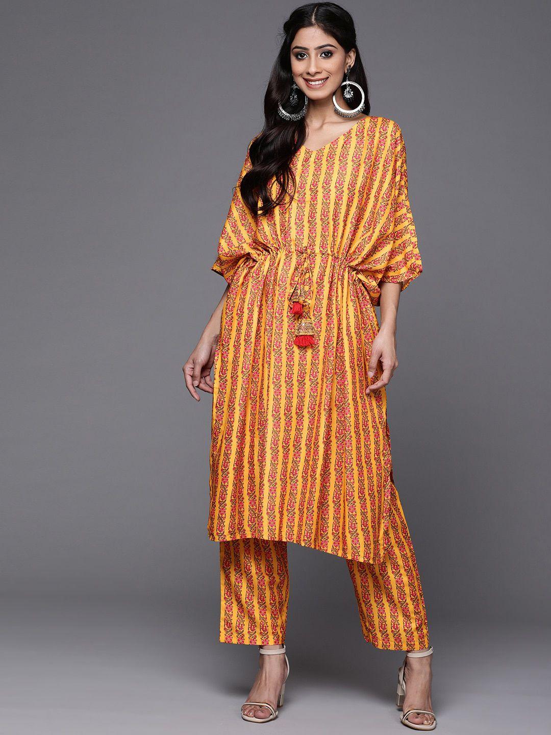 ksut floral printed pure cotton kurta with trousers