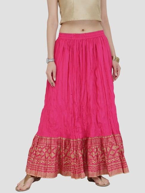 ksut hot pink regular fit skirt